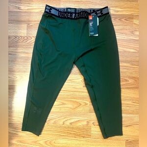 NEW Under Armour Heat Gear Compression Green 3/4  Leggings men’s large